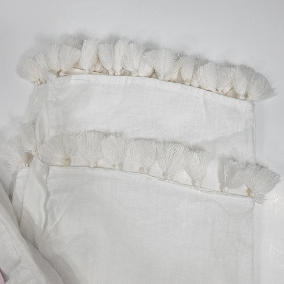 NWT St.Tropez West 100% Linen Elastic Waist Tassle Leg Pull-on Pants Women's S - Picture 3 of 10